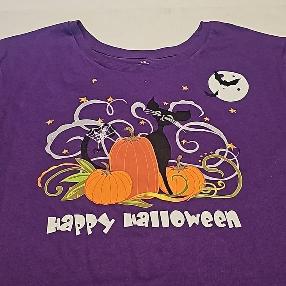 Purple Happy Halloween short sleeve t shirt